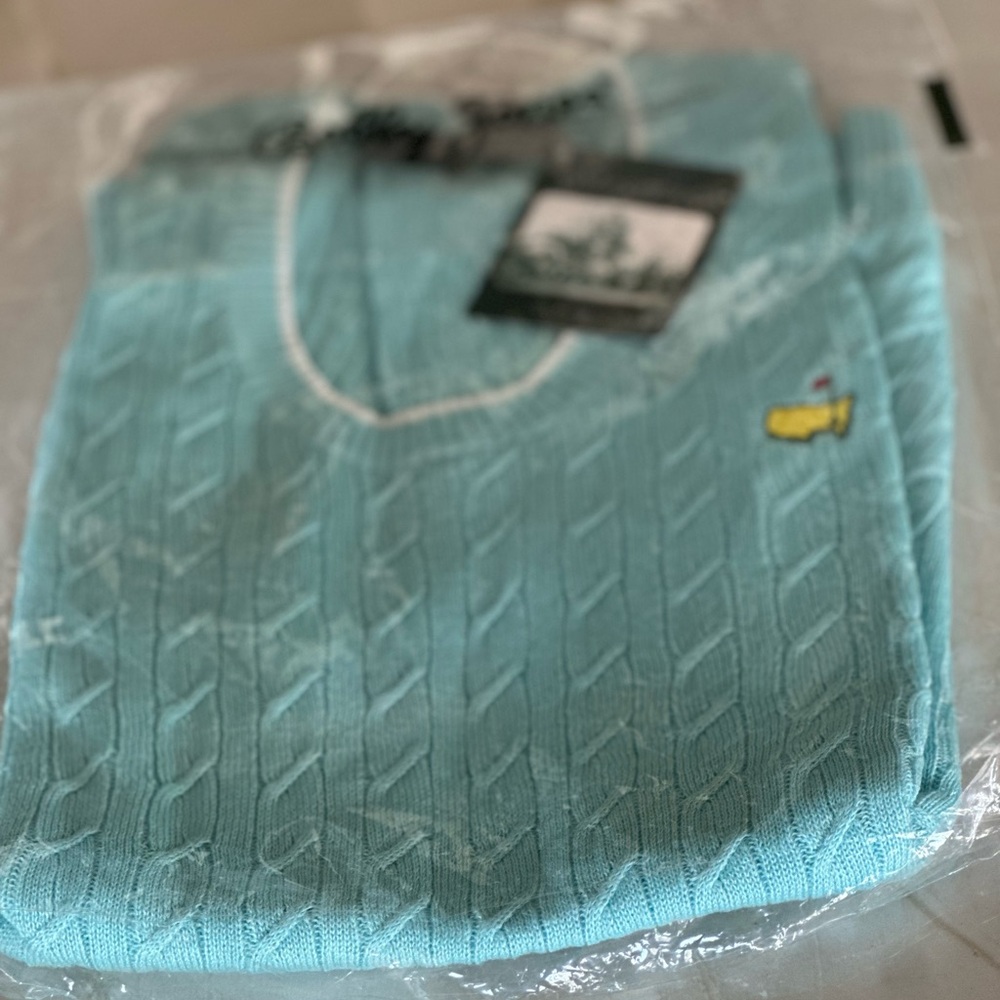 Light Blue Masters Cable Knit Sweater